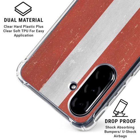 Latvia Flag Distressed Galaxy A36 5G Clear Case